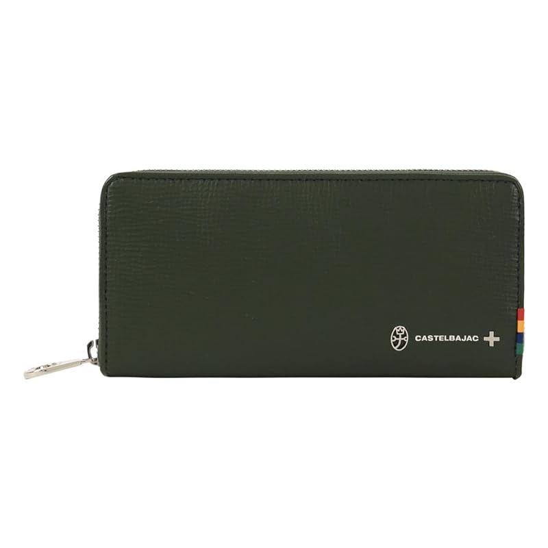 

[Castelbajac] long wallet wallet round zipper men s 057616 press cowhide genuine leather leather casual [05] green