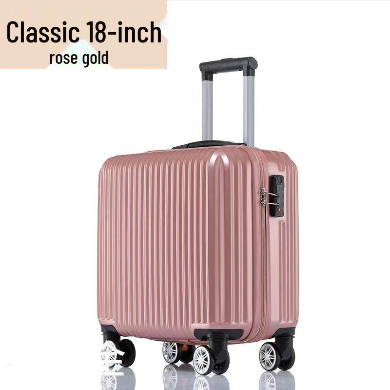 Women's 18" Mini Student Carry-on Suitcase, Aluminum Frame, 20" Compression-Resistant Trolley Case