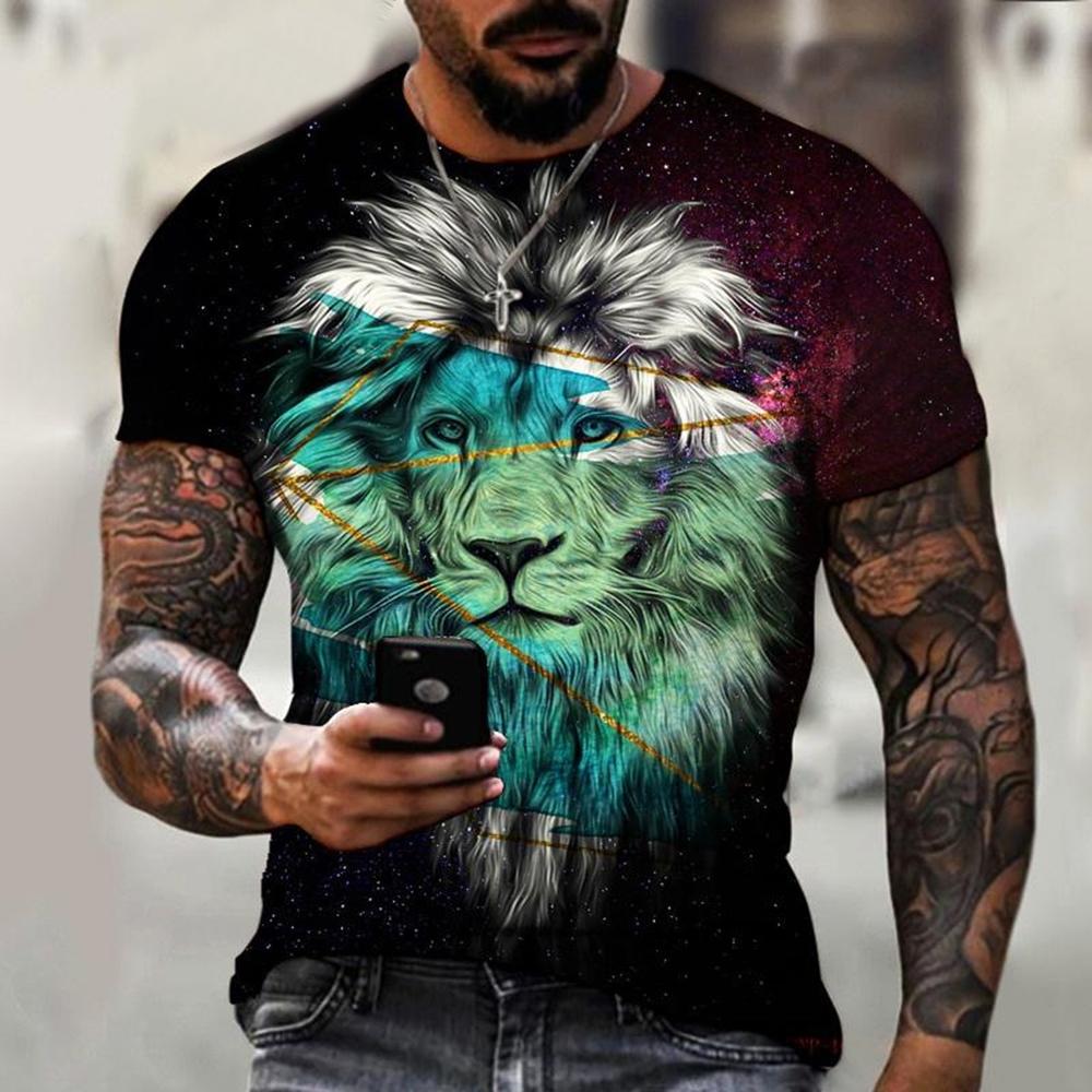 Summer fashion tiger/lion domineering 3D printed personalized cool casual street style T-shirt