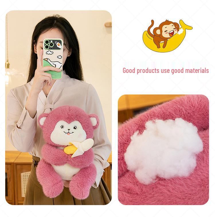 Plush Retractable Banana Monkey Toy - Children's Favorite Rag Doll Gift