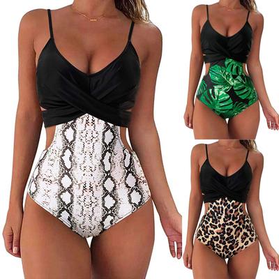 Kobiety Sexy Bikini Stroje kąpielowe Jednoczęściowy strój kąpielowy Patchwork Pływanie Kostiumy kąpielowe