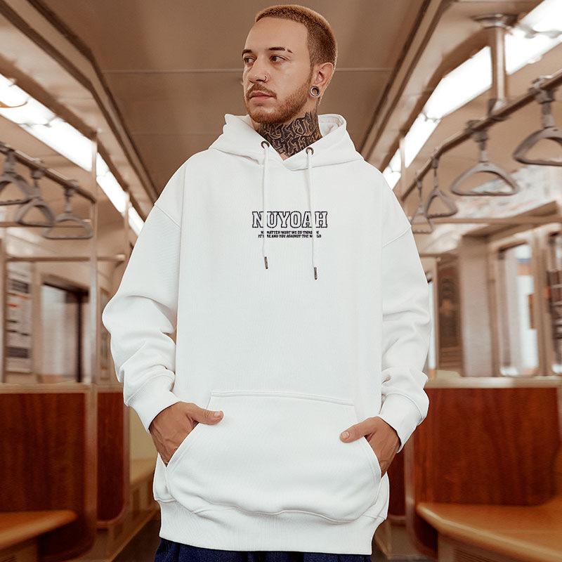 Sweat à capuche avec ours pour homme grande taille - Style américain tendance, Velours Coupe ample, Tailles jusqu'à 8XL