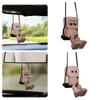 1pcs Shaking Wooden Man Figurine Funny Bobblehead Car Creative Nerdy Accessories Car Decor Dashboard Dolls Ornaments Little M6Y3
