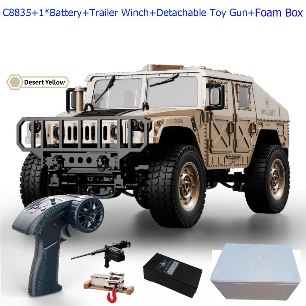 C8835 1:14 RC Car 2.4G Remote Control Car 4WD Off-road Climbing Simulation All-terrain RC Crawler Military Jeep JJRC RC Toys