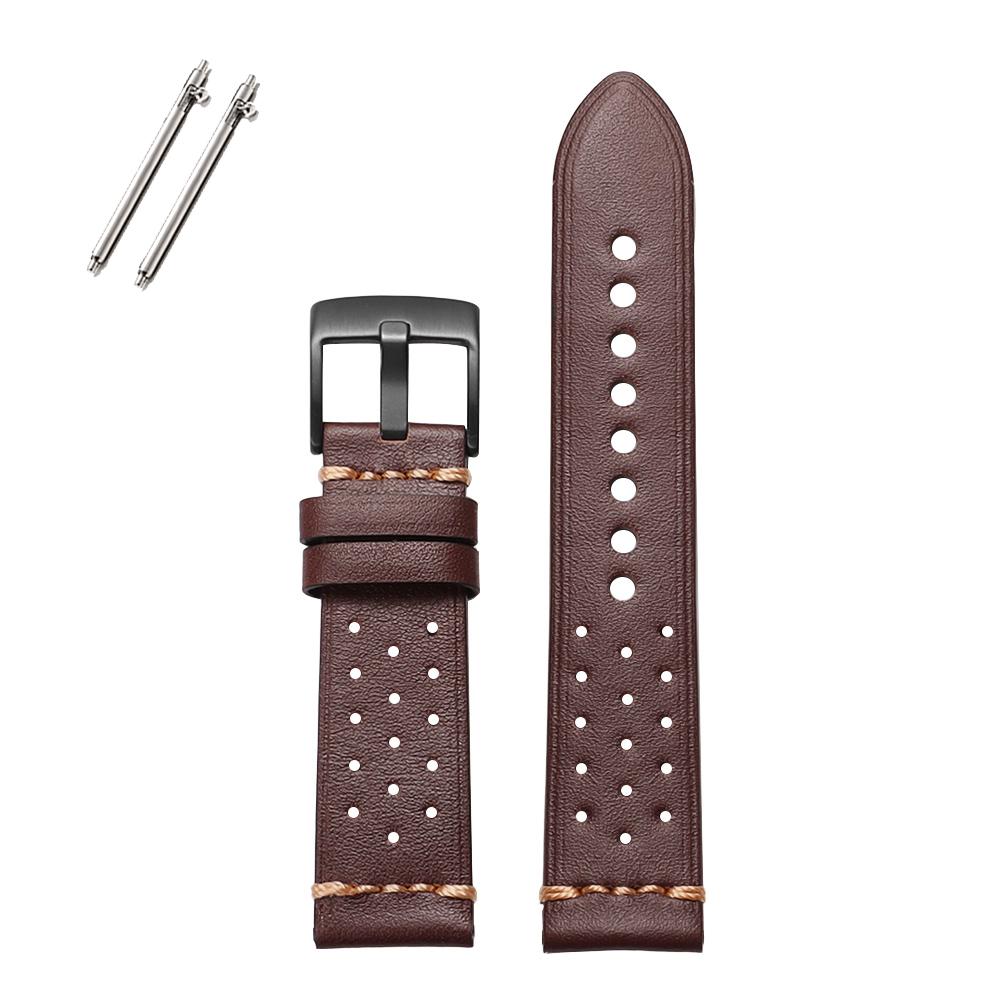 

Прошитый ремешок для часов из коровьей кожи 20 мм 22 мм Дышащий из натуральной кожи Наручный ремешок Пряжка-штифт Мужской Женский Универсальный Браслет Аксессуары 20mm темно-коричневого