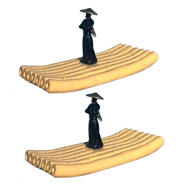 

Miniature Bamboos Rafts Floating Boats Ornaments for Aquariums Environment Enhancement and Desktop Decorative Accent 1