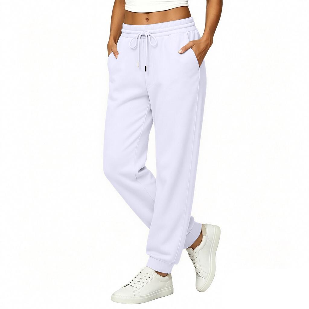 Women's Loose Fit Sweatpants with Elastic Waistband and Cuffed Hem for Casual and Athletic Wear