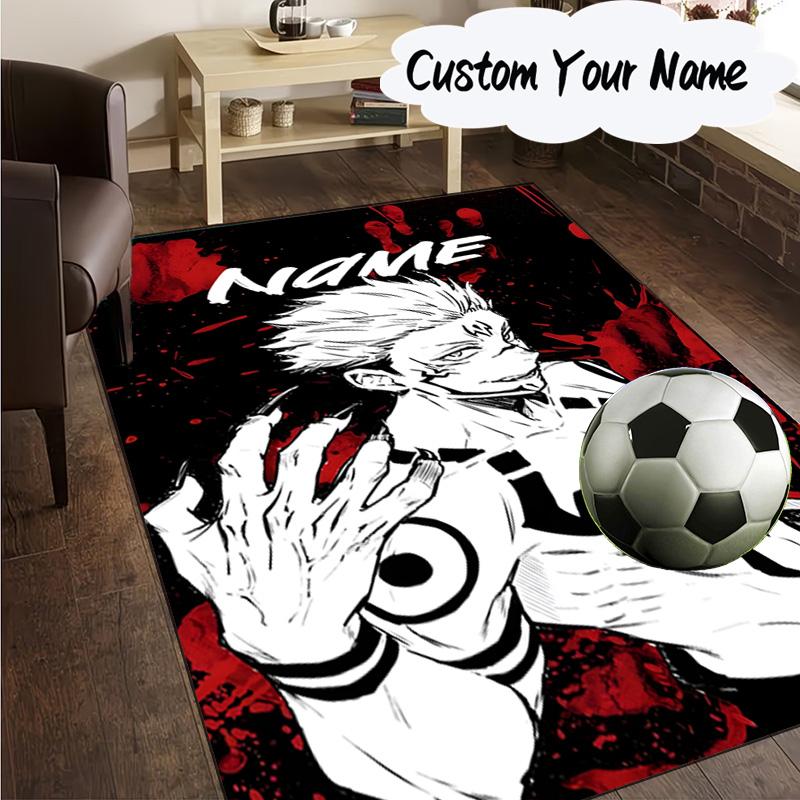 Custom Name Powerful Anime Jujutsu Carpet, Chair Rug,Area Rug for Office Bedroom living rooms bedroom, Doormat decor Christmas fan gifts