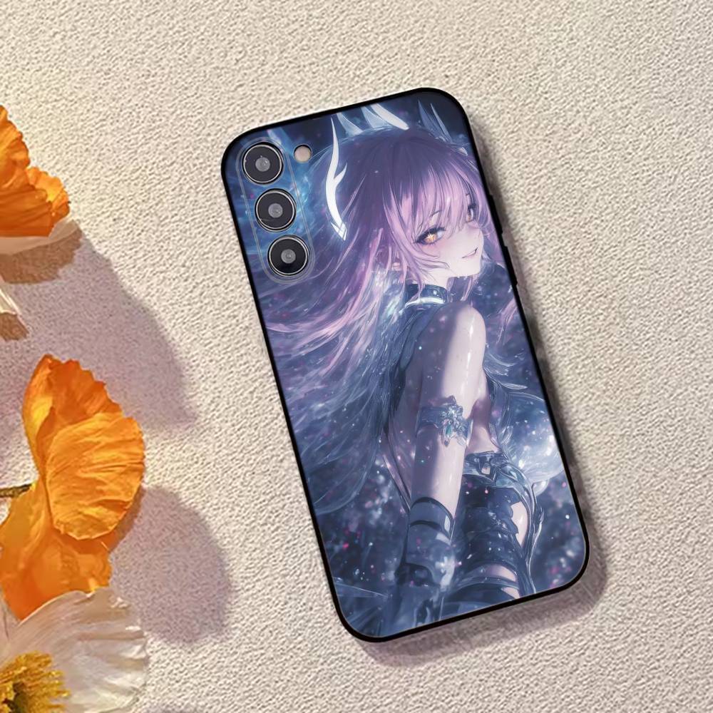 Game Wuwa A-Aemeath Phone Case For Samsung Galaxy A73,A72,A71,A70,A53,A52,A51,Soft Silicone Black Cover
