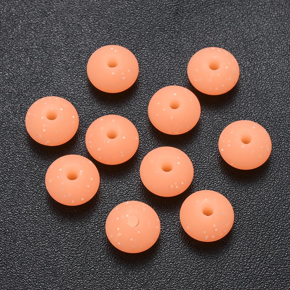 12mm 50Pcs Silicone Luminous Spacer Beads BPA Free Chewable Teething Beads Pacifier Teether DIY Necklace Accessories