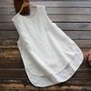 Dame Casual Vest Rund Hals Ærmeløs Ensfarvet Løstsiddende Tank Tops Sommer Uregelmæssig Kant Pullover Toppe