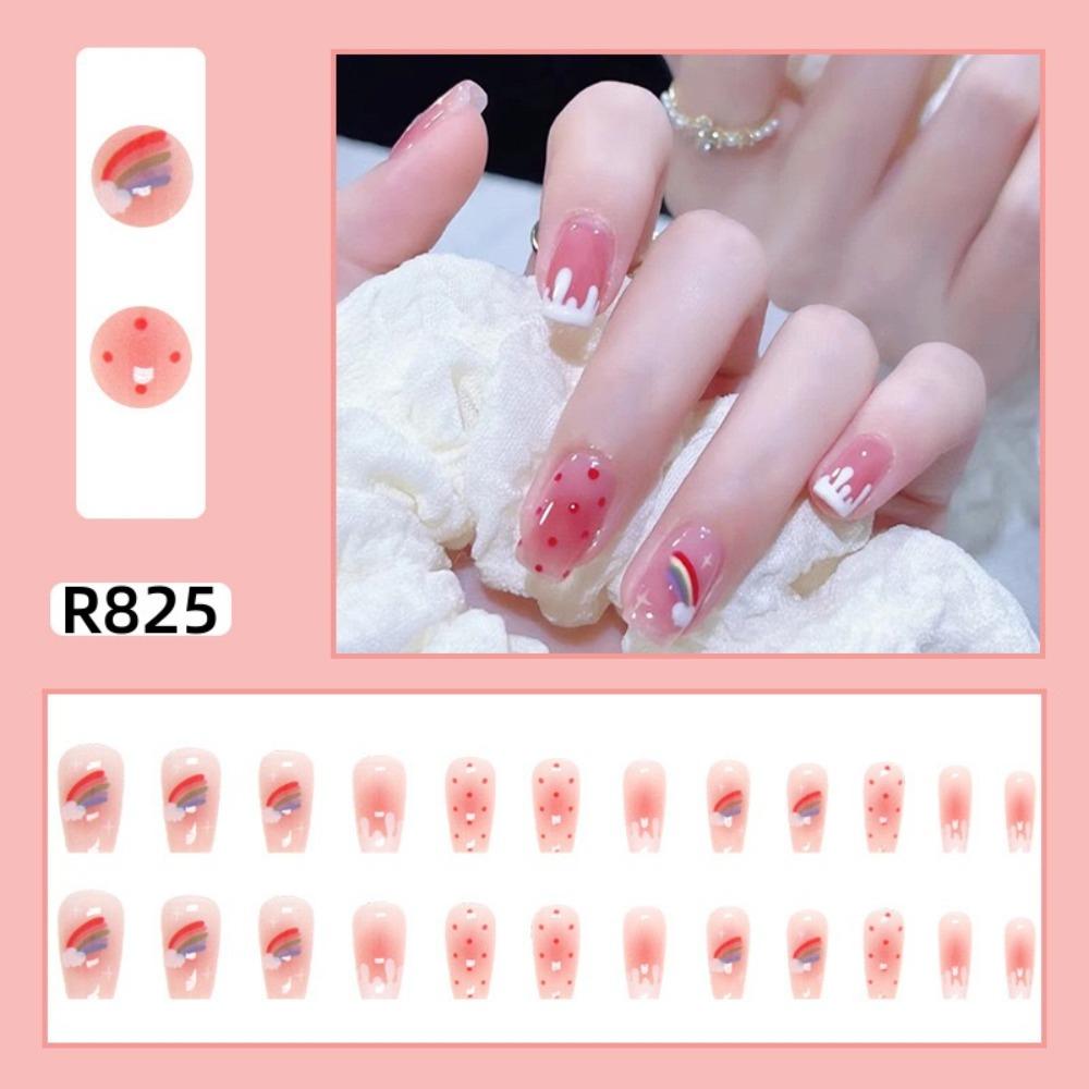 Frühling und Sommer Wind Tragen Nagel Reiner Wunsch Nagelpflaster Aufhellend Abnehmbares Nagelstück Langes und kurzes Nagelstück Fertigprodukt
