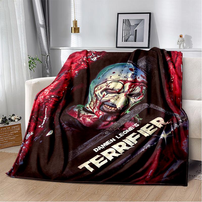 2026 New Style Terrifier 3 Horror Clown Movie Cartoon Soft Blankets,Throw Blanket Comfortable Blanket for Picnic Beds Sofa Home
