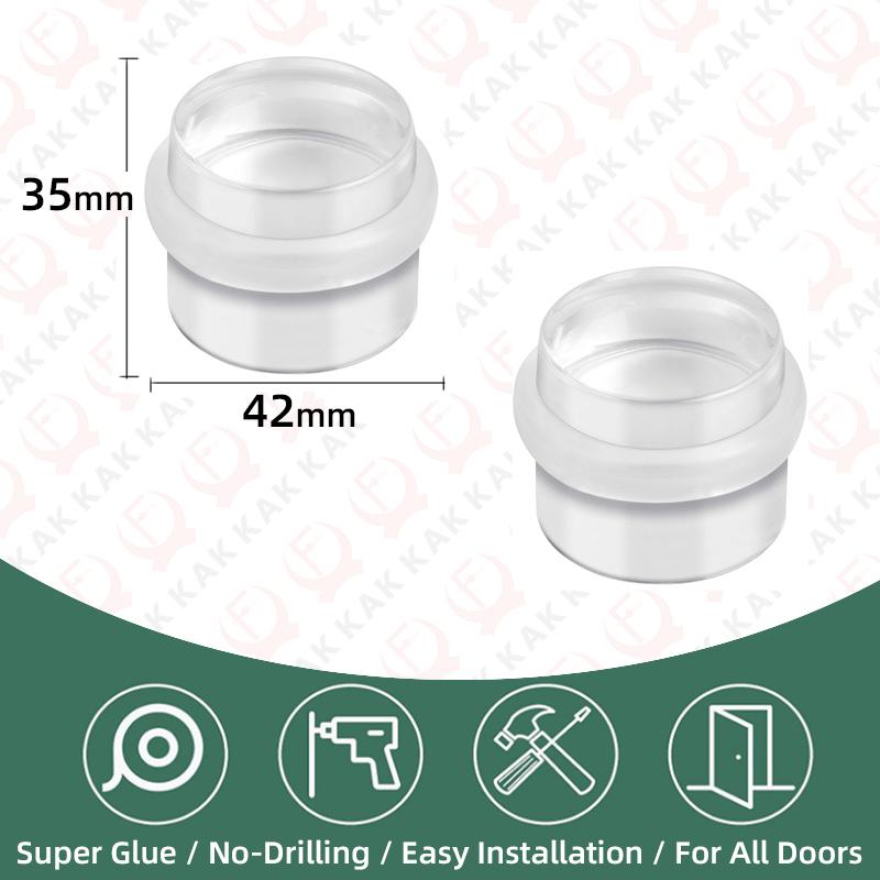 

KAK 2pcs Silicone Door Stopper Non-Punch Anti-collision Wall Protection Door Buffer Self-Adhesive Floor Mounted Door Stop Guard