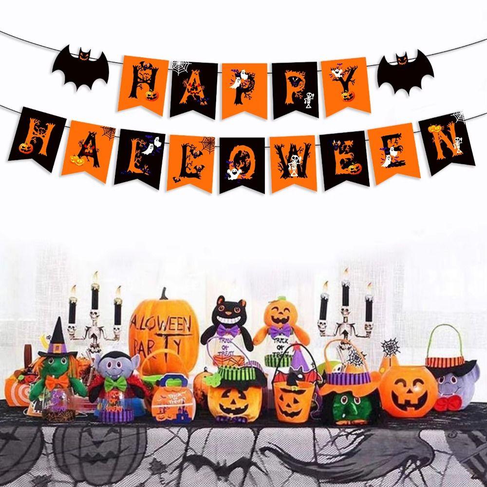 5Pcs/Set Halloween Flag Halloween Bunting Creative Halloween Hanging Decoration  Party Scene