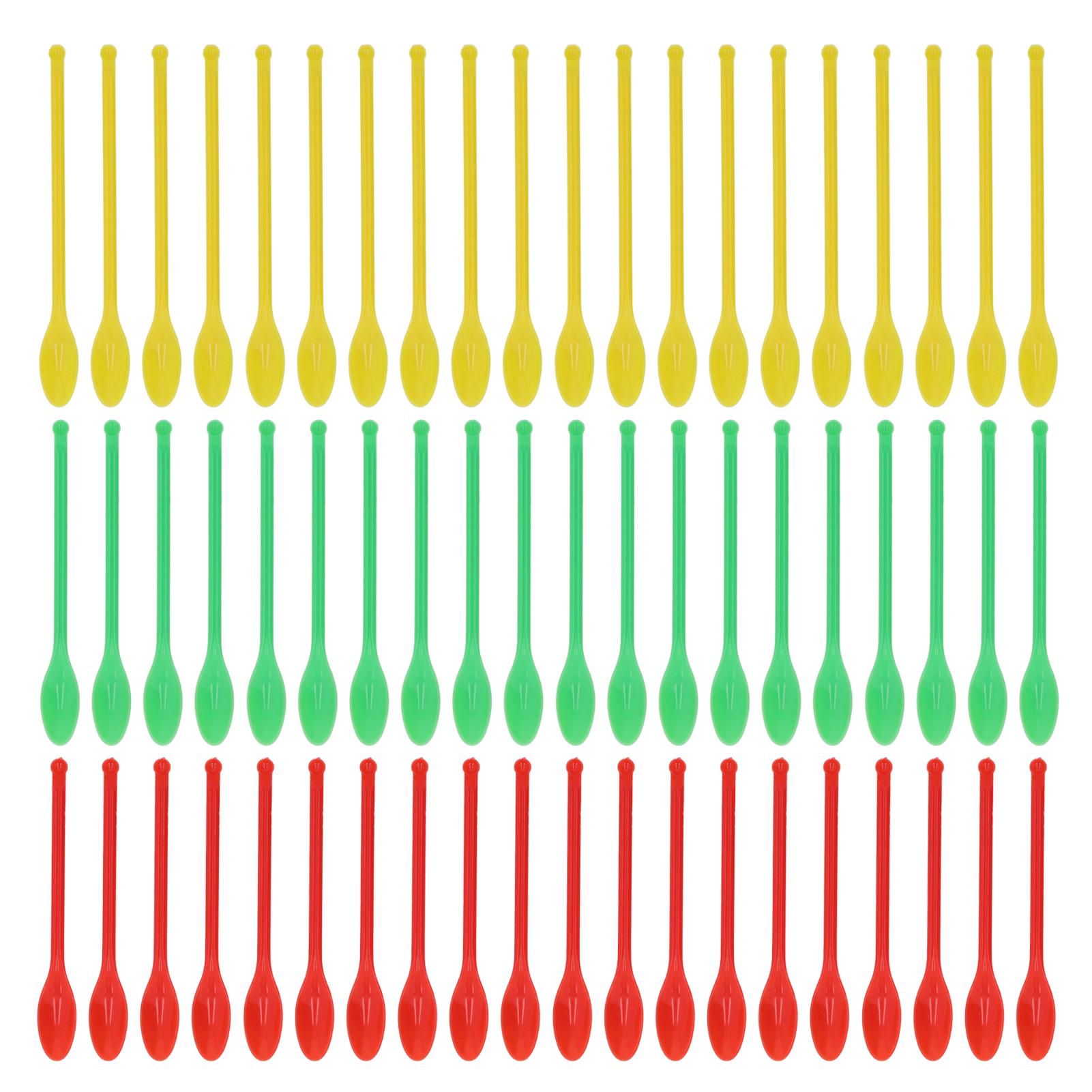 20 Sets Laboratory Spoon Scoop Plastic Double Ended Green Red Yellow Measuring Tool ABS