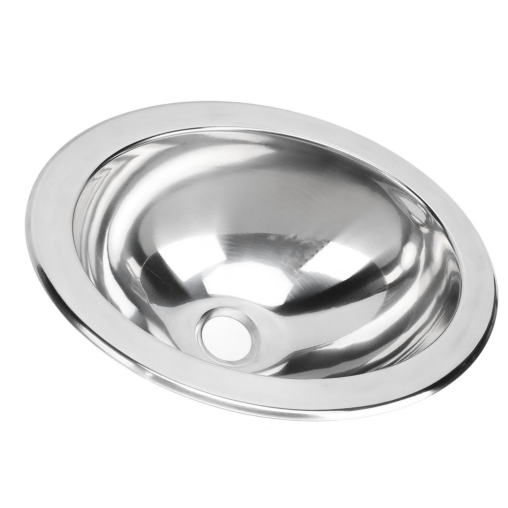 Single Bowl Bar Sink 340 X 270 X 120mm Polished Stainless Steel Kitchen Sink with 40mm Drain Hole for Boat Caravan RV
