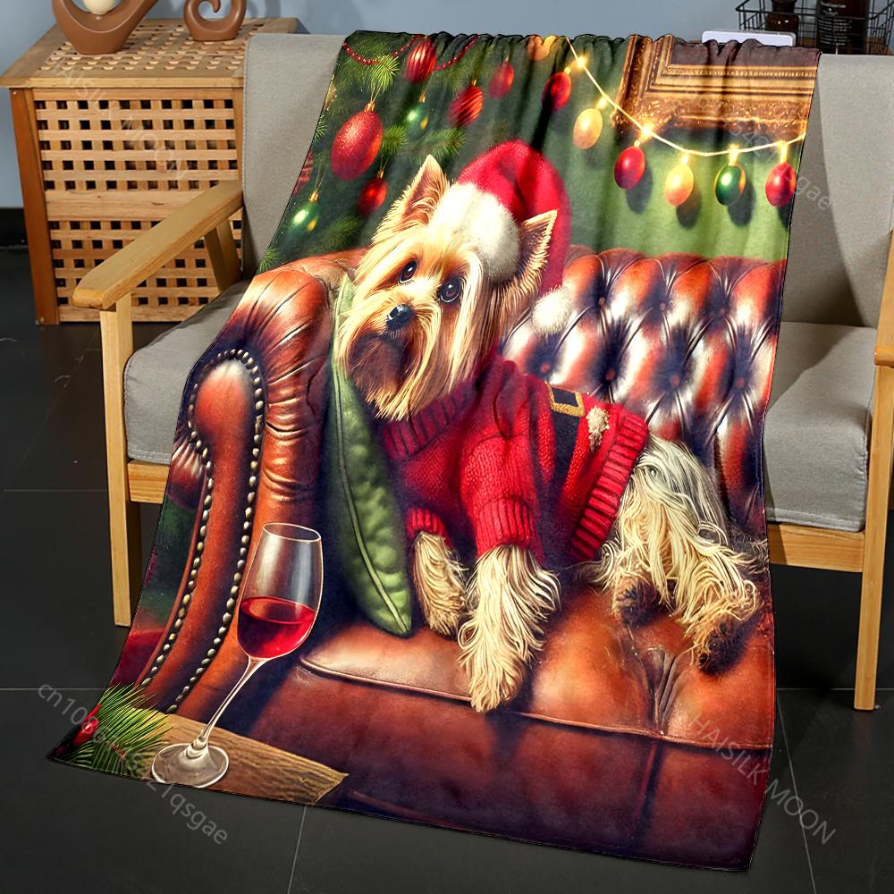 Christmas-themed Cozy Festive Design Pattern Blanket Flannel Material Soft Warm for All Seasons Home Outdoor Camping Picnics RV