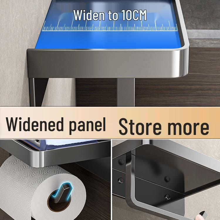 Stainless Steel No-Punch Toilet Paper Holder - Bathroom Tissue Box