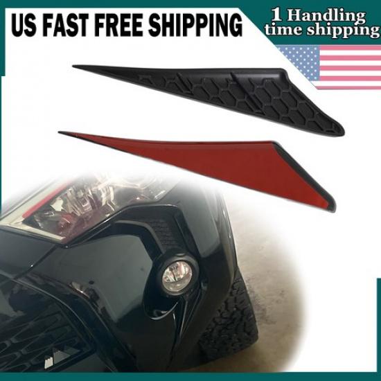 2PCS Front Bumper Fog Light End Garnish Stripe Trim For Toyota 4Runner 2014-2024
