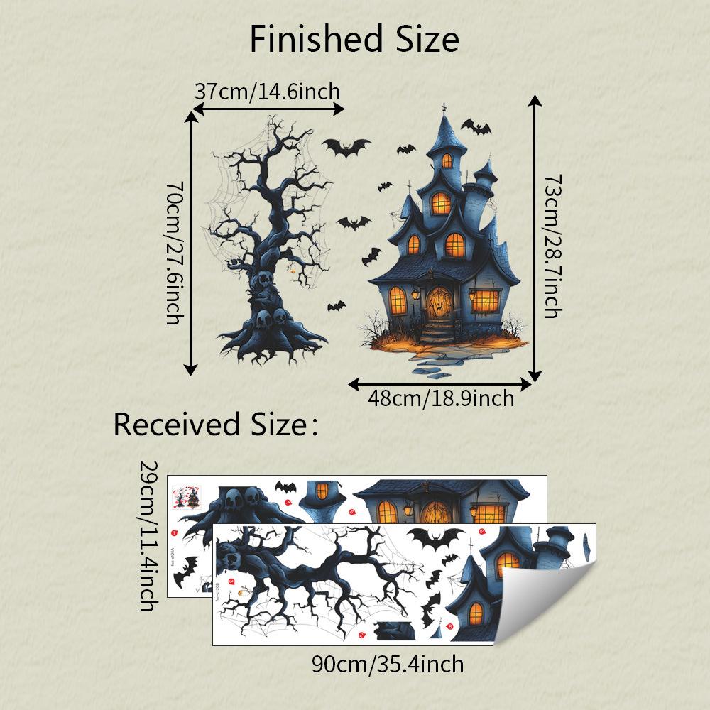 

Хэллоуин Катон Замок Мертвое Дерево Спальня Гостиная Домашняя Атмосфера Украшение Наклейки на Стену