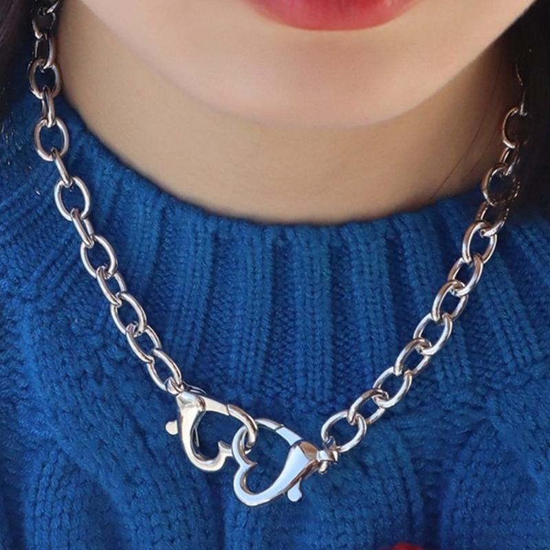 Hip-hop Punk Slitina Srdce Manžety Náhrdelník Módní Šperk na Krk Řetízek na Krk Punkové Srdce Šperky pro Ženy Dívky Muže