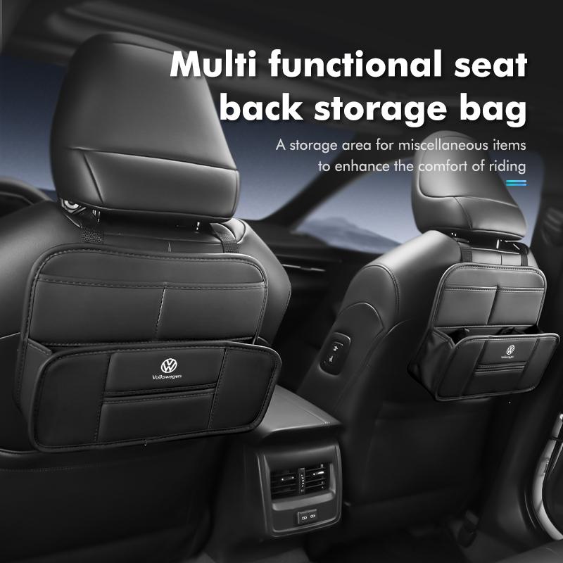 BAG1 For Volkswagen VW Leather Car Back Seat Hanging Pocket Waterproof Storage Bag Polo Jetta Sagitar Magotan Passat B5 B6 B7 CC