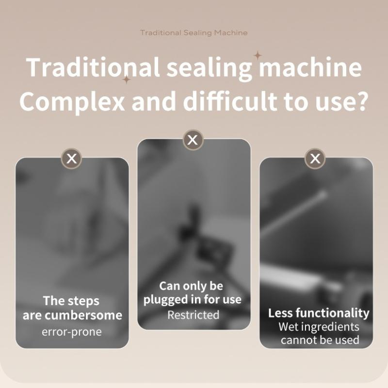 1Pc Rechargeable Vacuum Packaging Machine, Household Small Fully Automatic Dual-Pump Double-Sealing Freshness Preservation Vacuum Sealing Machine