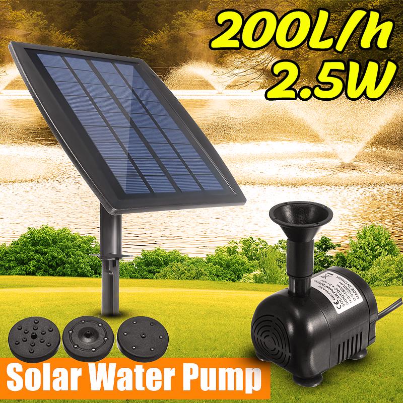 12V 800L//H Solar Power Fountain Garden Pond Pool Water Feature Submersible Pump