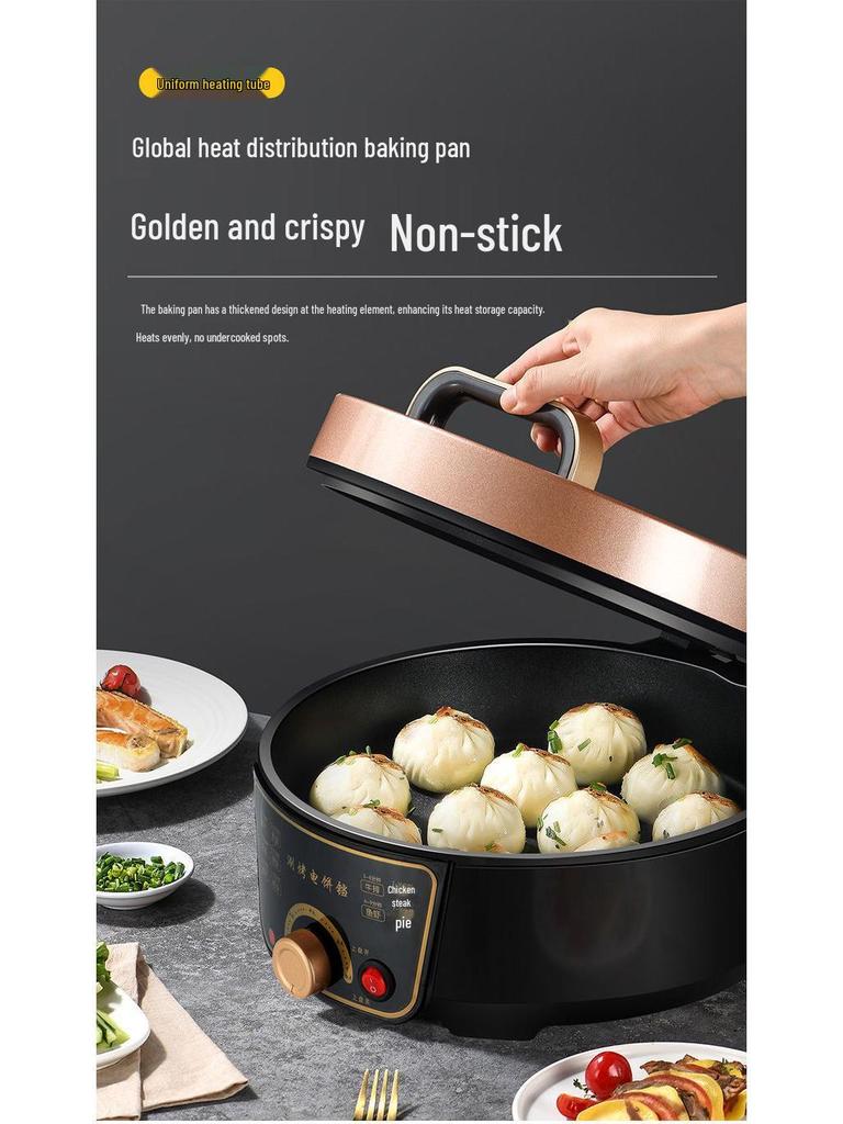 Elektrischer doppelseitiger Heiz-Crêpe-Maker mit automatischer Abschaltung und tiefer, großer Backpfanne