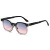 Fashion Square Sunglasses Women Men Gradient Round Shades Retro Rivets Luxury Green UV400 Sun Glasses