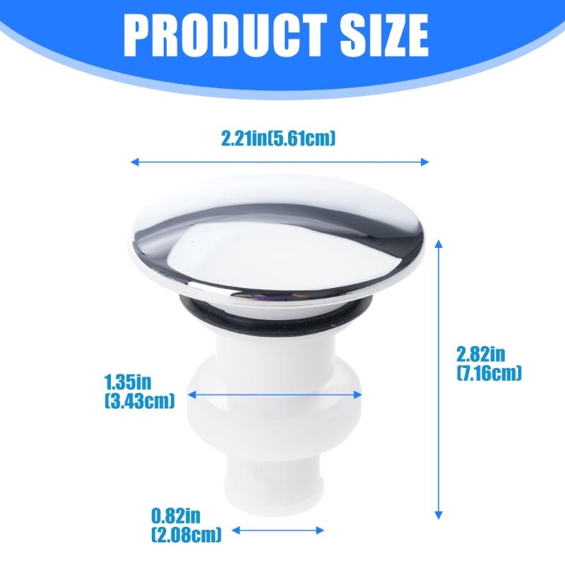 Plastic Popups Drain Stoppers 972098A Push Down Drain Stoppers for Secure Seal & Easy Installation In Bathrooms