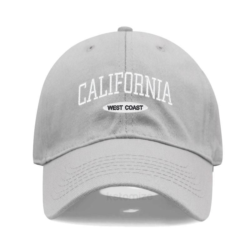 California West Coast Embroidered Baseball Cap for Women Men Fashion Adjustable Soft Cotton Dad Hat Unisex Classic Golf Caps