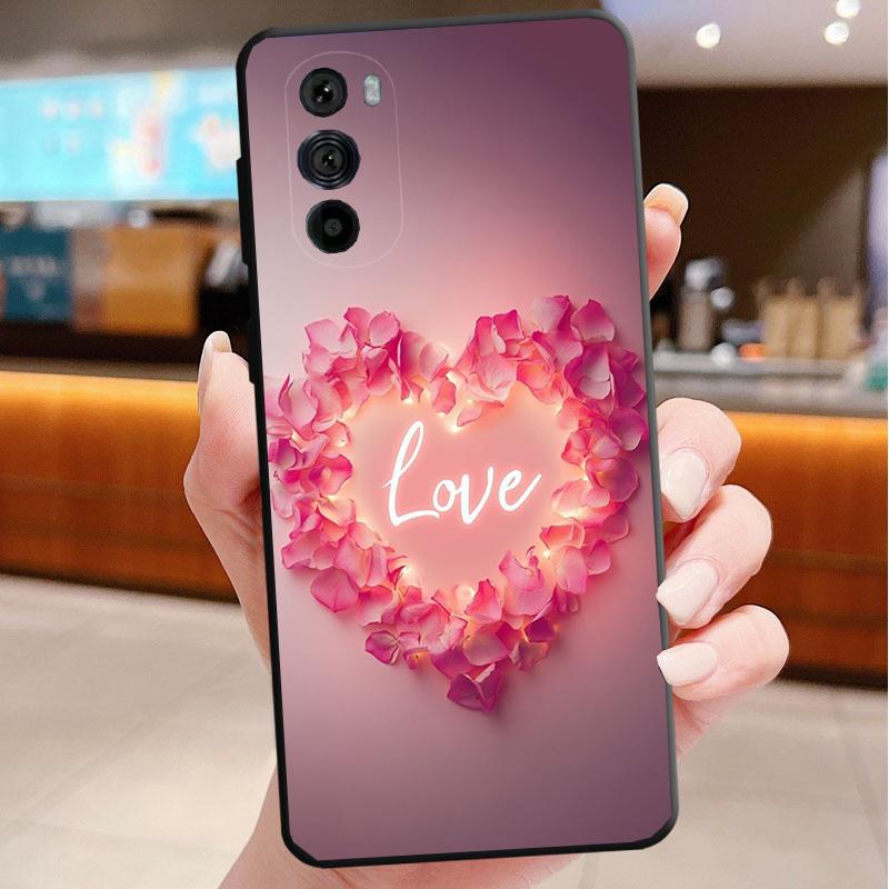 Phone Case For Motorola Edge 50 40 Pro 60 50 40 30 Ultra Neo Fusion Moto G Play G Stylus G Power G Love Pink Heart