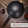 Zhangqiu Hand-Hammered Uncoated Non-Stick Wrought Iron Stir-Fry Wok with Spatula