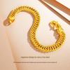 Men's Imitation Gold Boss Chain Whip Bracelet with Long-Lasting Color Retention - Stylish and Domineering Fashion Accessory.