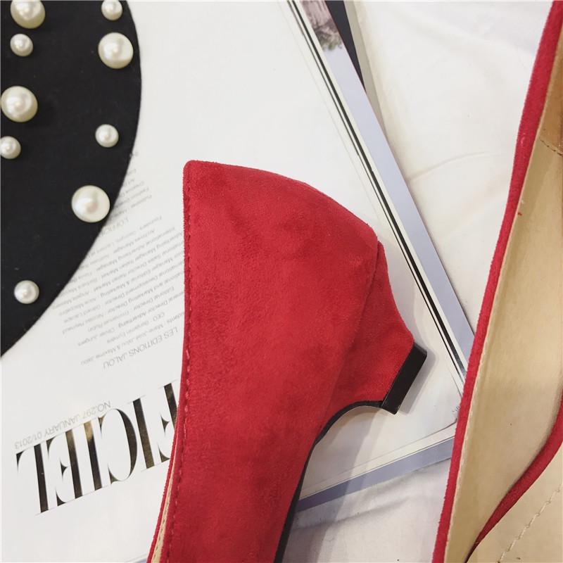 Neue koreanische Damen-Frühlingsschuhe aus schwarzem Wildleder mit süßem Schmetterlingsdesign