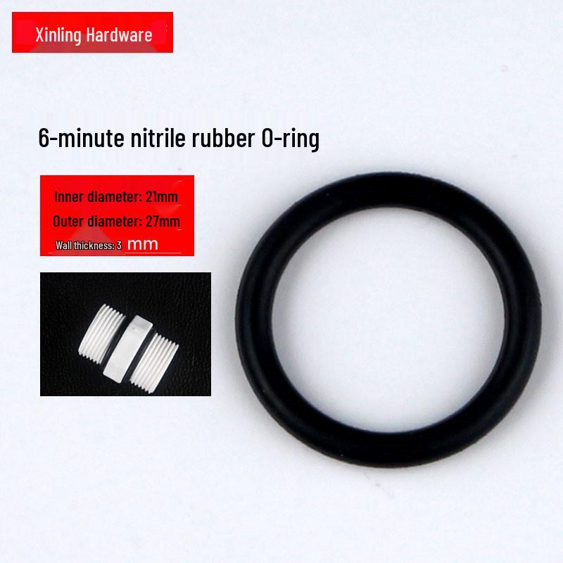 1-6 Minute Sealing Black O-Ring: Rubber Gasket for Water Pipe Joint, Threaded Interface Leak Prevention.