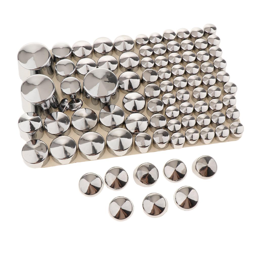 87x Motorcycle Chrome ABS Bolt Toppers Caps