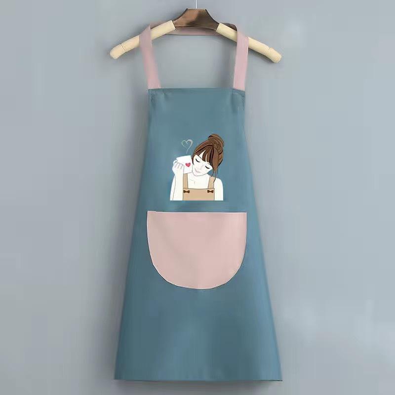 1pc Adorable PVC Apron, Durable Kitchen Wear with Pocket for Cooking Tools, Ideal for Restaurants and Food Trucks, Cute Apron