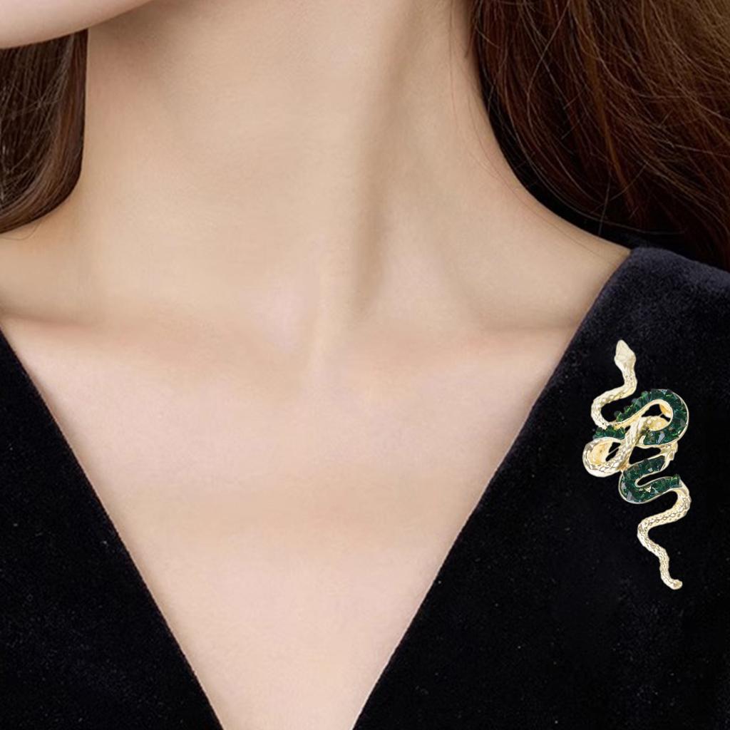 Crystal Snake Brooch Medusa Badge Pin Nonfade Charm Suit Pin For Everyday Use And Festival Formal Event Women Men Unisex