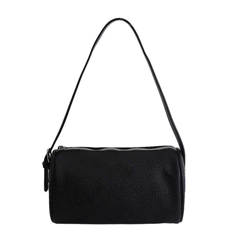 Small Pencil Bags Fashi Designer Women's Handbag Cylindrical Bag Luxury Minimalist Ladies Bag Retro European Style Zipper