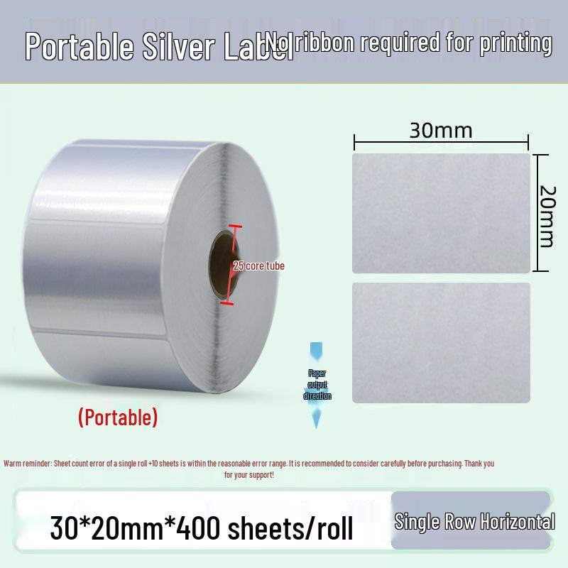 Silver Thermal Self-Adhesive, Tear-Resistant Matte Labels for Fixed Assets