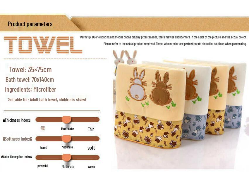 Soft, Lint-Free Bath Towel Set for Adults & Children - Absorbent for Face and Body