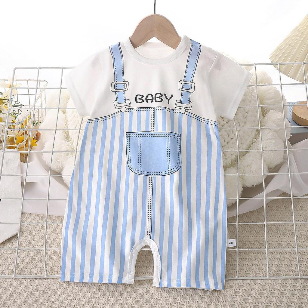 Baby Summer Cotton Romper - Short-Sleeved Onesie for Newborn Girls and Boys