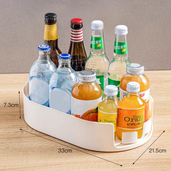 Fridge Storage Box Spice Rack 360-Degree Rotatable Design Large Capacity Transparent Turntable