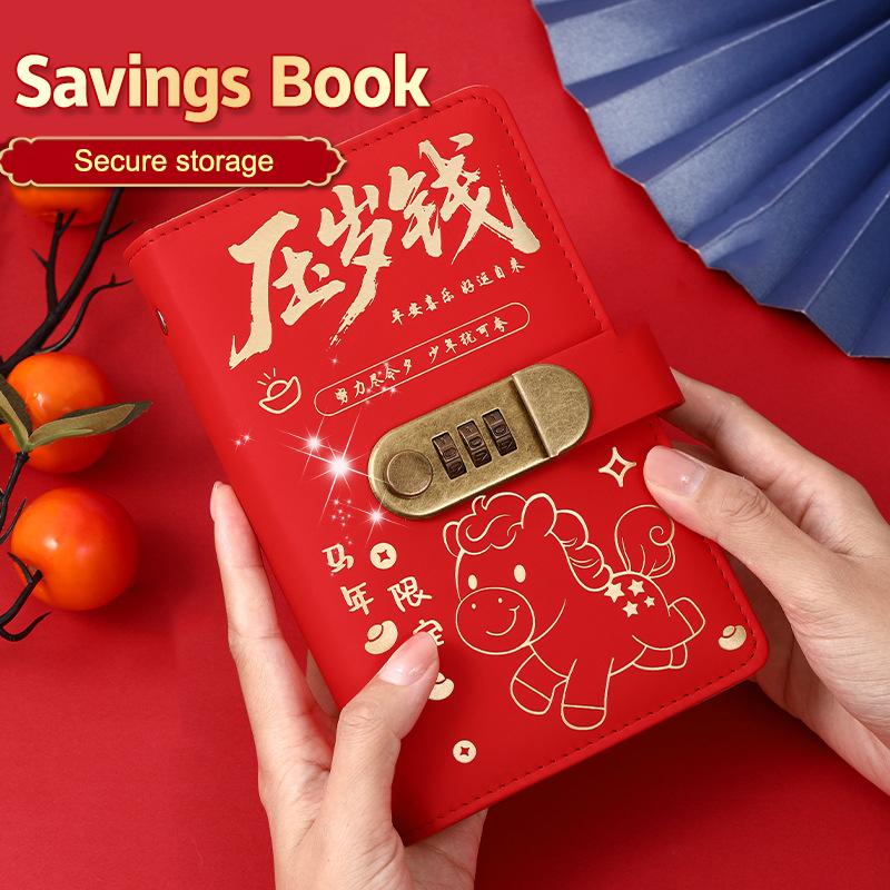 With Password Lock 100 Envelopes Money Saving Challenge Lucky Money Pu Savings Binder Reusable Portable Money Collection Book