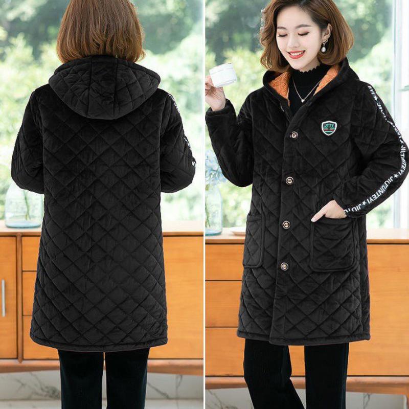 

Пальто для пожилых женщин, утолщенная куртка с подкладкой, осень XS