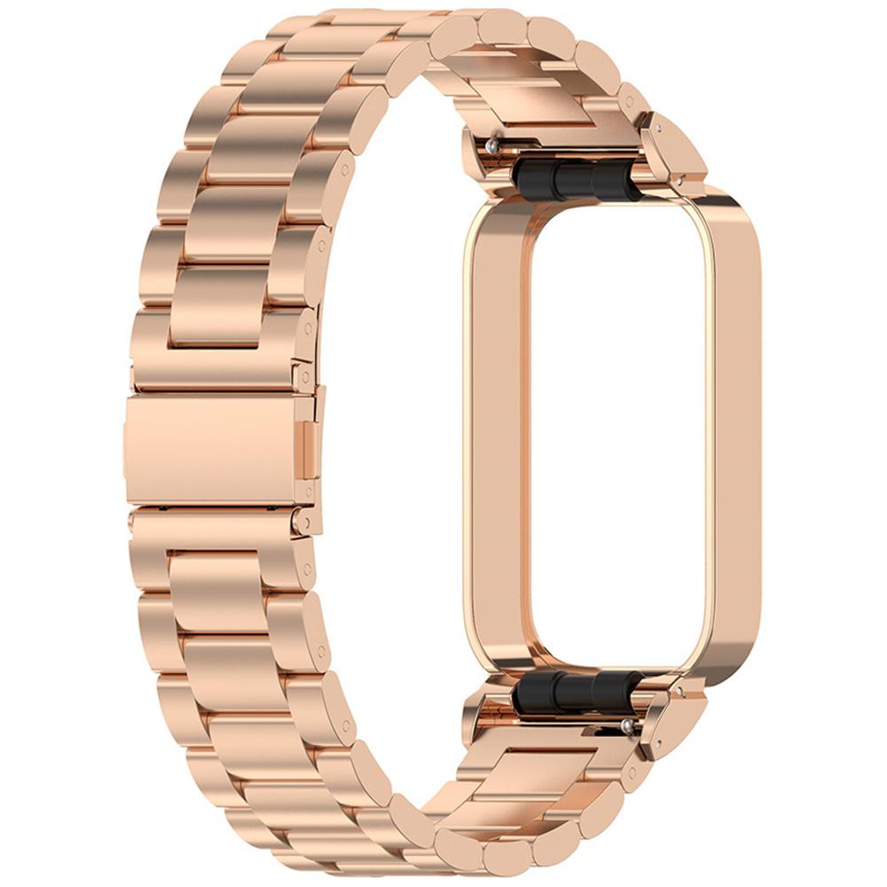 Metal Watch Strap for MI Band 9 Active Durable Tree-Bead Steel Watch Bracelet for REDMI Band 3 Belt Replacement Accessory