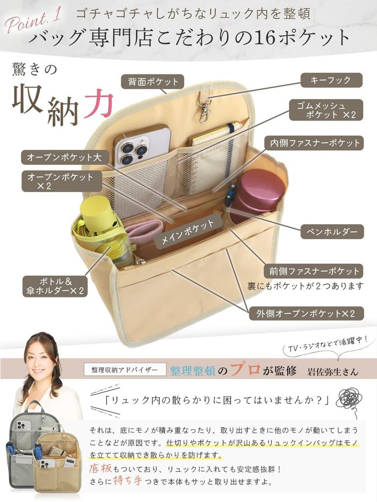 Annekor Backpack by Storage with Bottom 16 Vertical Inner and Bag-in-Bag [Supervised Professionals, Plate] Pockets, Back-in-Bag Bag, Lightweight,